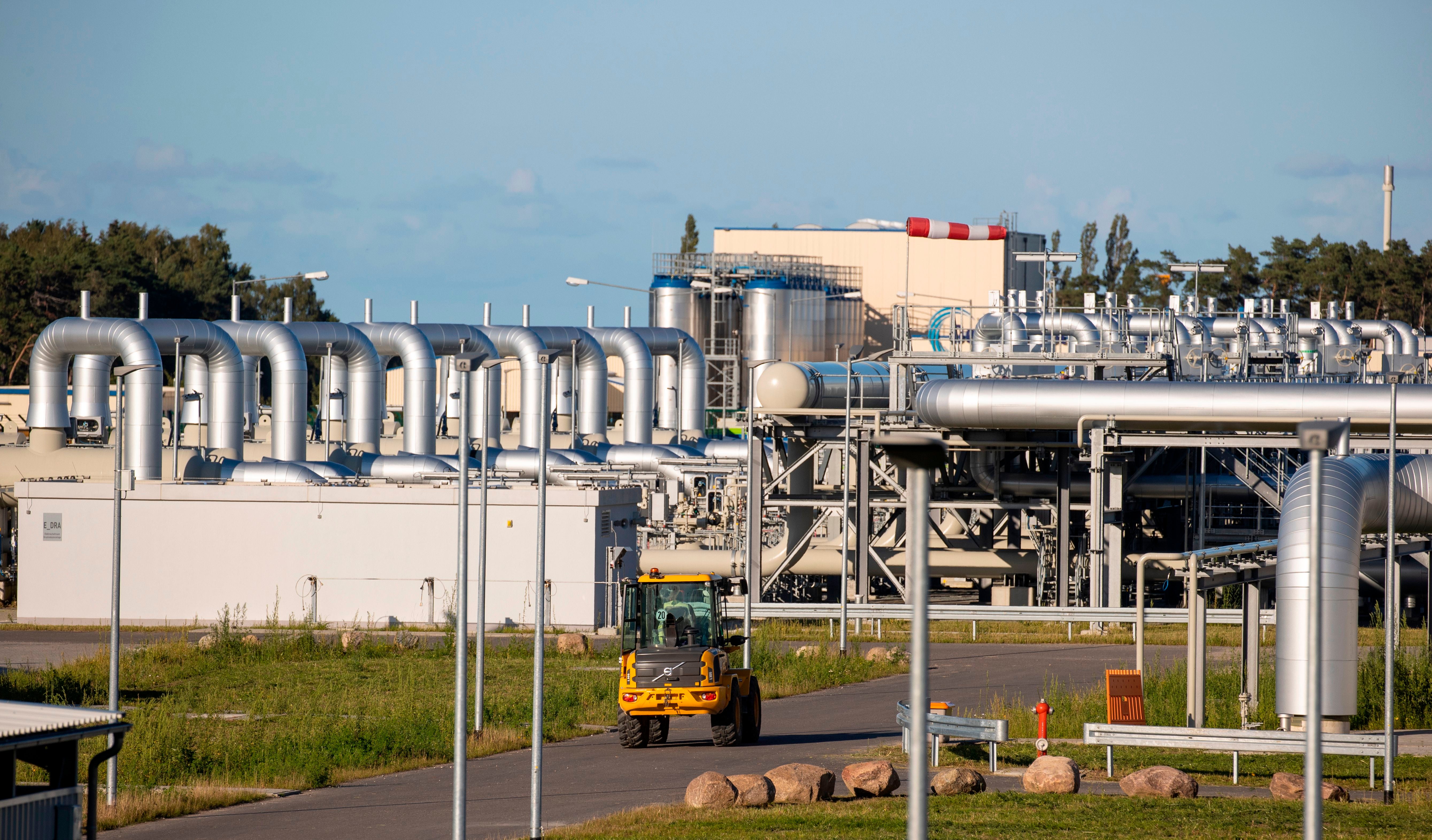 The Nord Stream 2 landfall facility in Lubmin, northeastern Germany