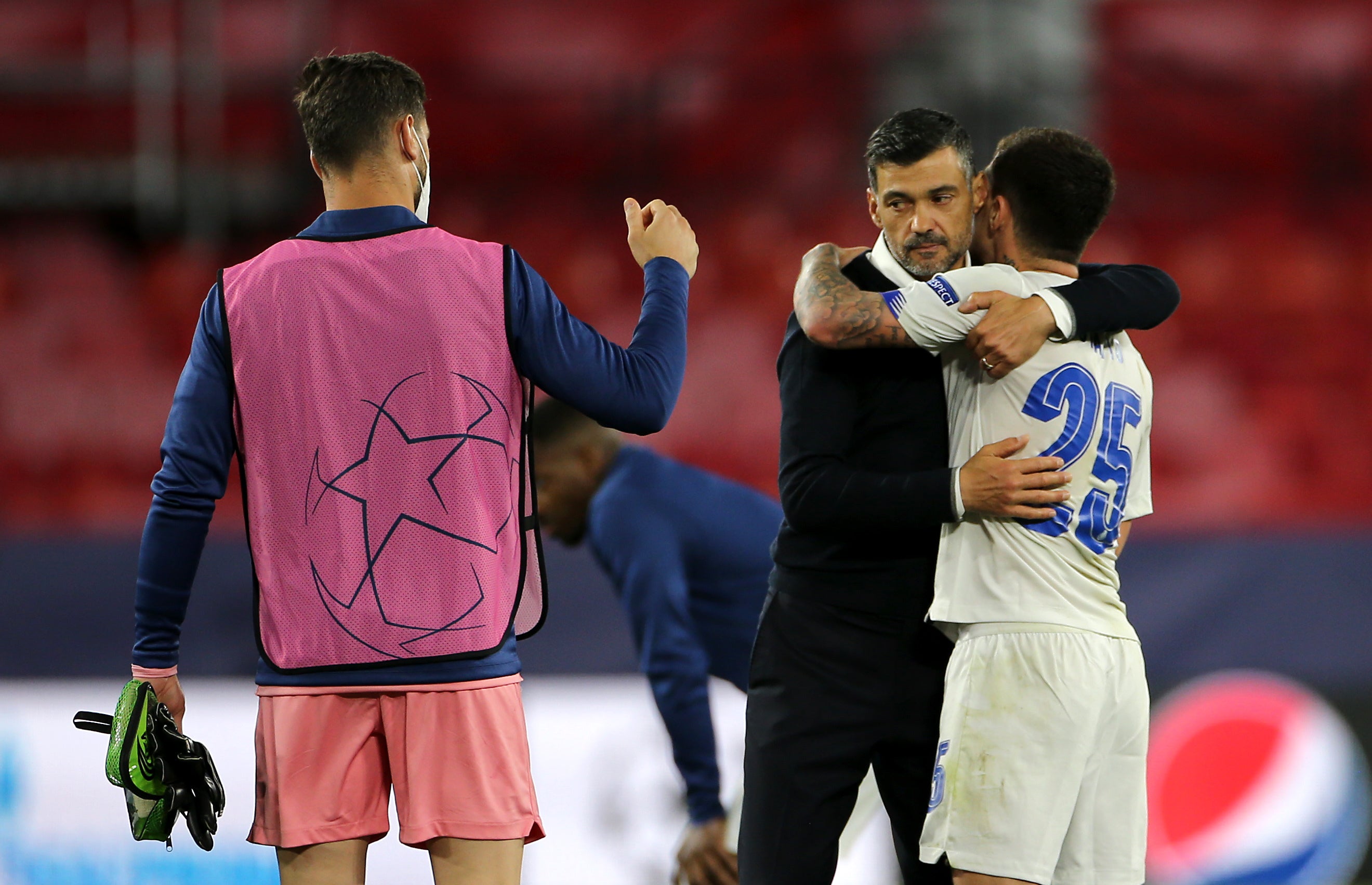 Sergio Conceicao, second from right, has won two league titles with Porto (Isabel Infantes/PA)