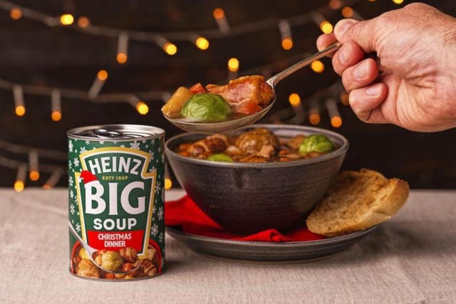 <p>Heinz launched its new Christmas Dinner Big Soup on Monday</p>