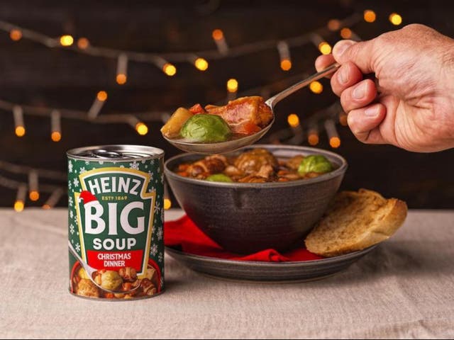 <p>Heinz launched its new Christmas Dinner Big Soup on Monday</p>