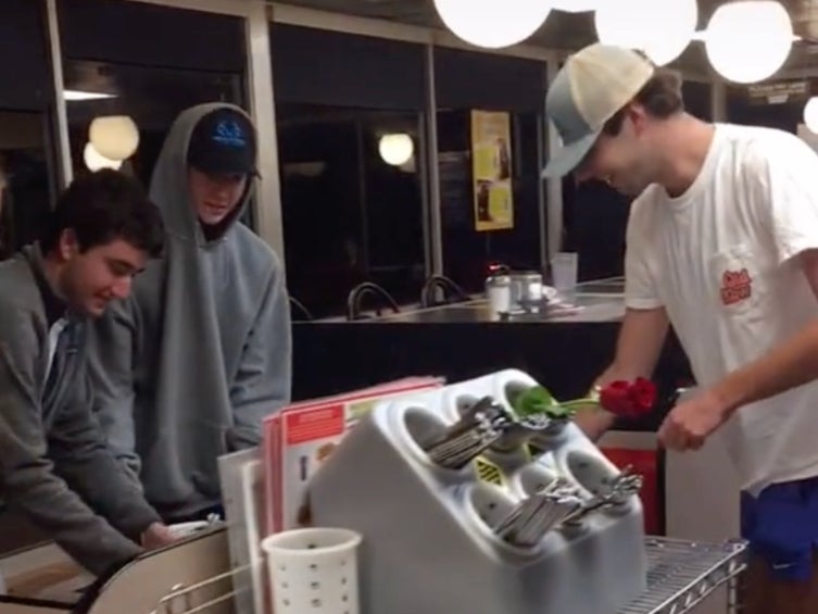 More than two million people have watched footage of the students clean a North Carolina Waffle House