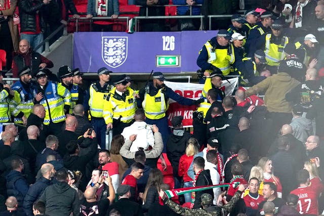 Hungary fans have been banned from attending their qualifier away to Poland on November 15 after clashes with police at the qualifying match against England at Wembley on October 12 (Nick Potts/PA)