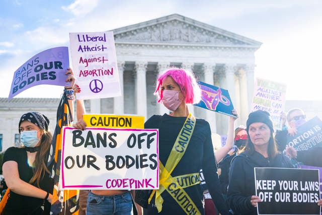 <p>Abortion rights supporters outside of the US Supreme Court </p>