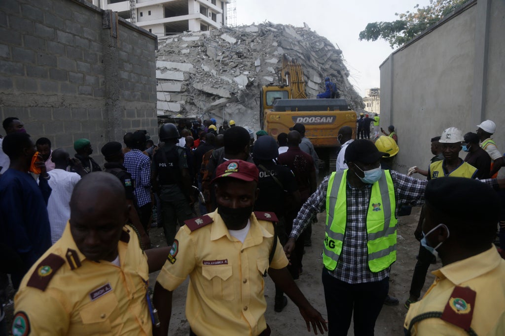 At least 3 dead after high rise in Nigeria collapses