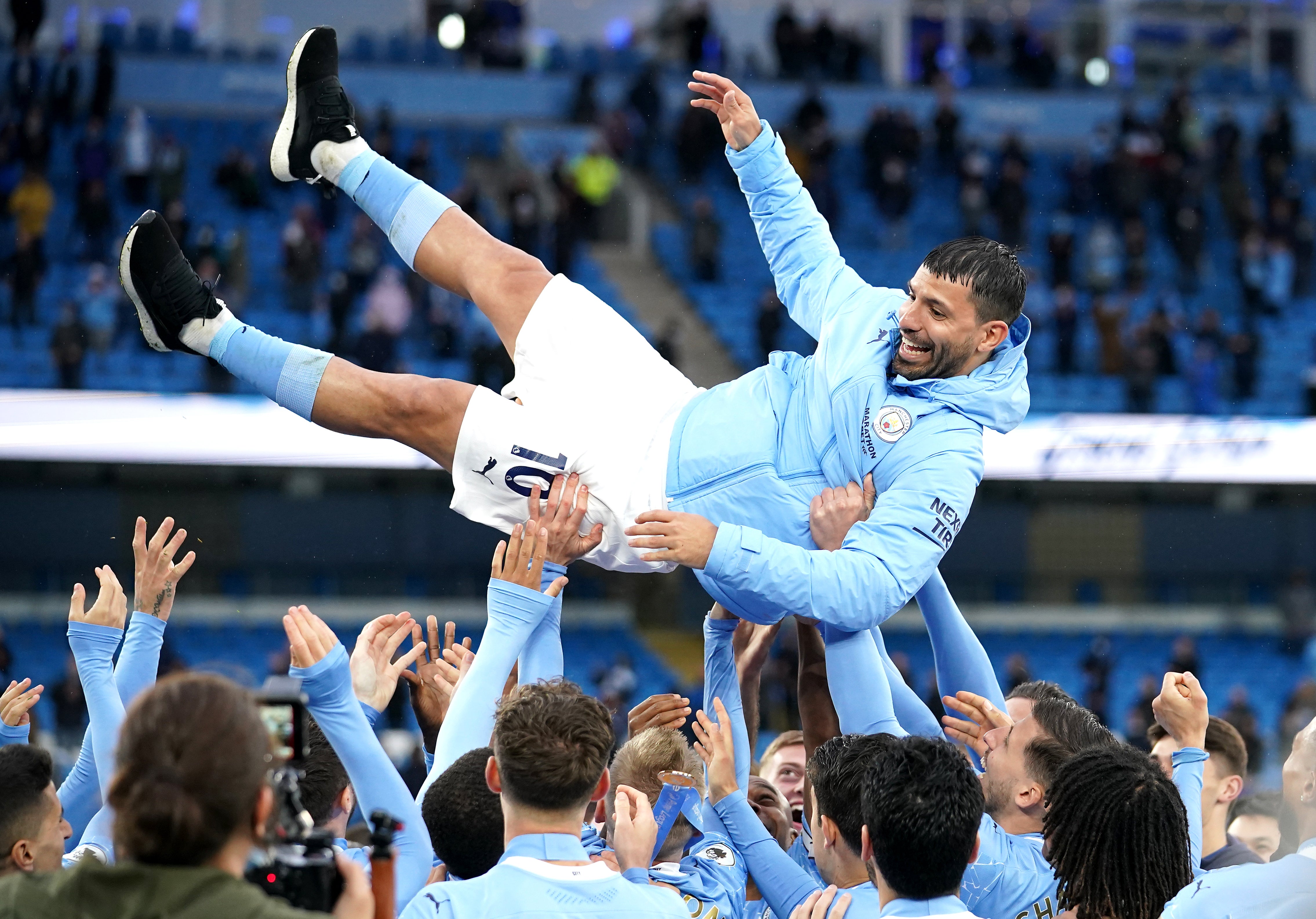 Sergio Aguero left Manchester City in the summer after a record-breaking spell in England (Dave Thompson/PA)