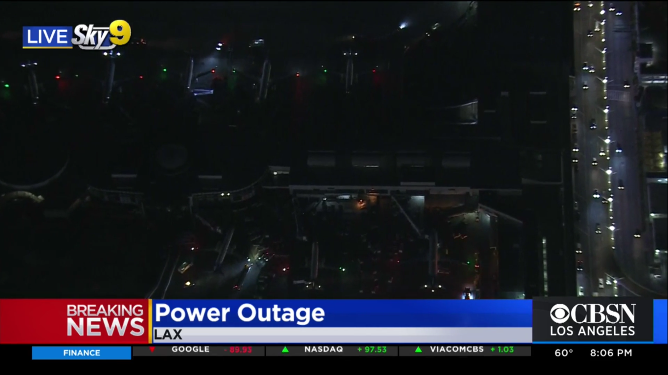 Most parts of the LAX airport plunged into darkness after it suffered a massive power outage