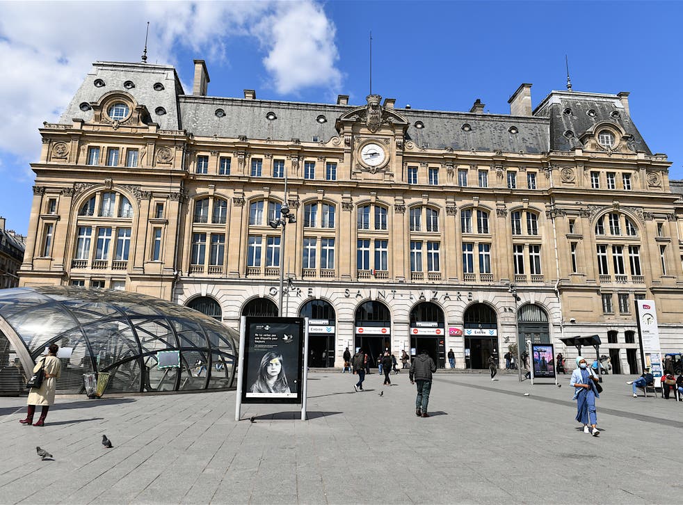 <p>A man has reportedly been shot after threatening security officers with a knife at Saint-Lazare railway station, in Paris</p>