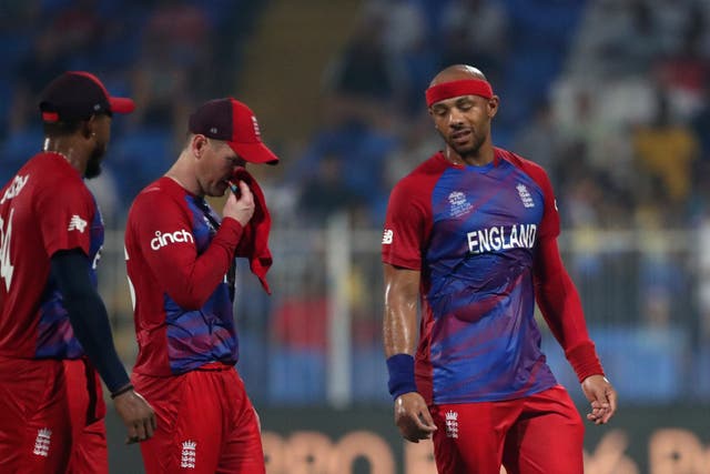 <p>Tymal Mills limped out of the match with Sri Lanka </p>