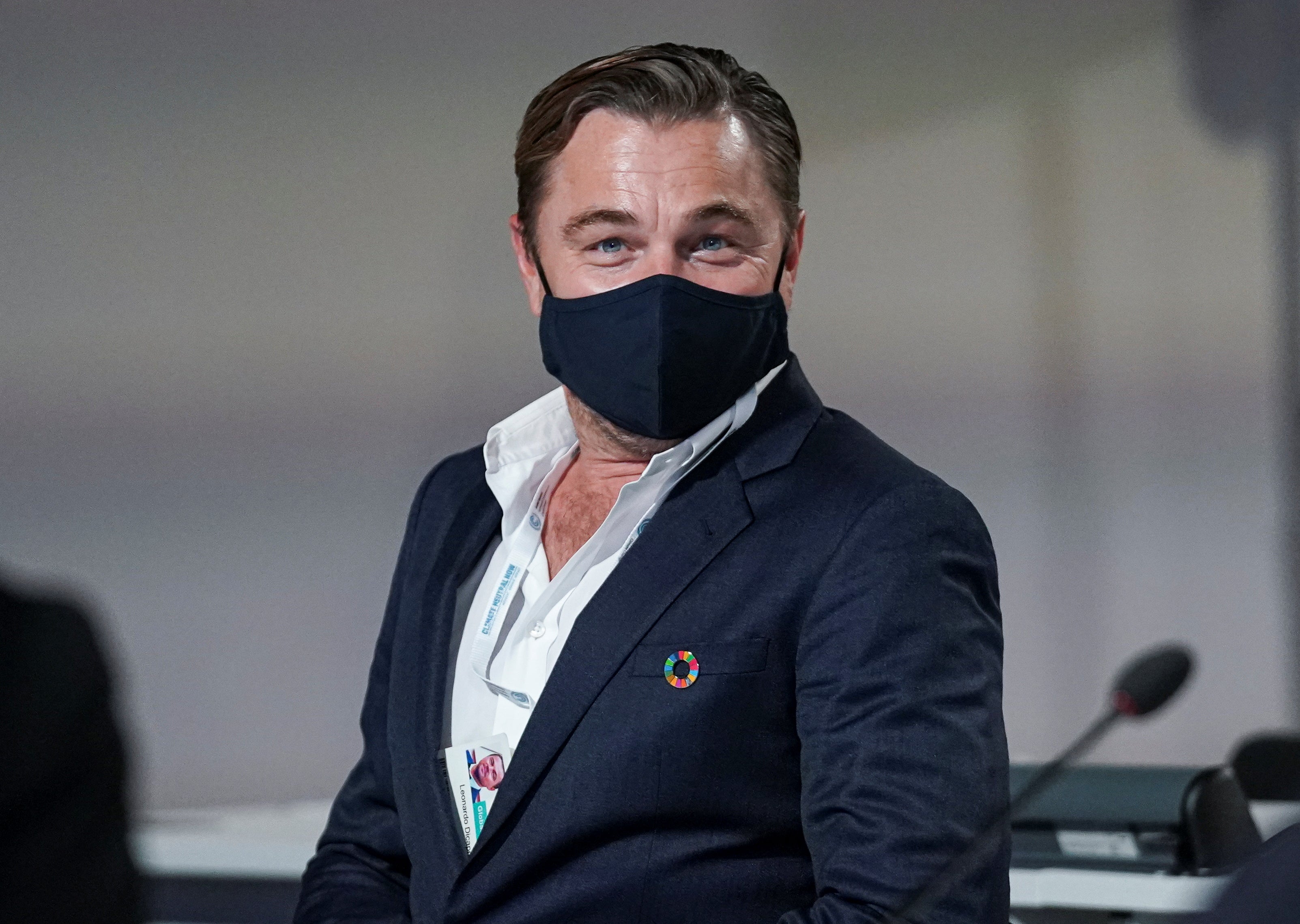 <p>Actor Leonardo DiCaprio participates in the Global Methane Pledge at Cop26</p>