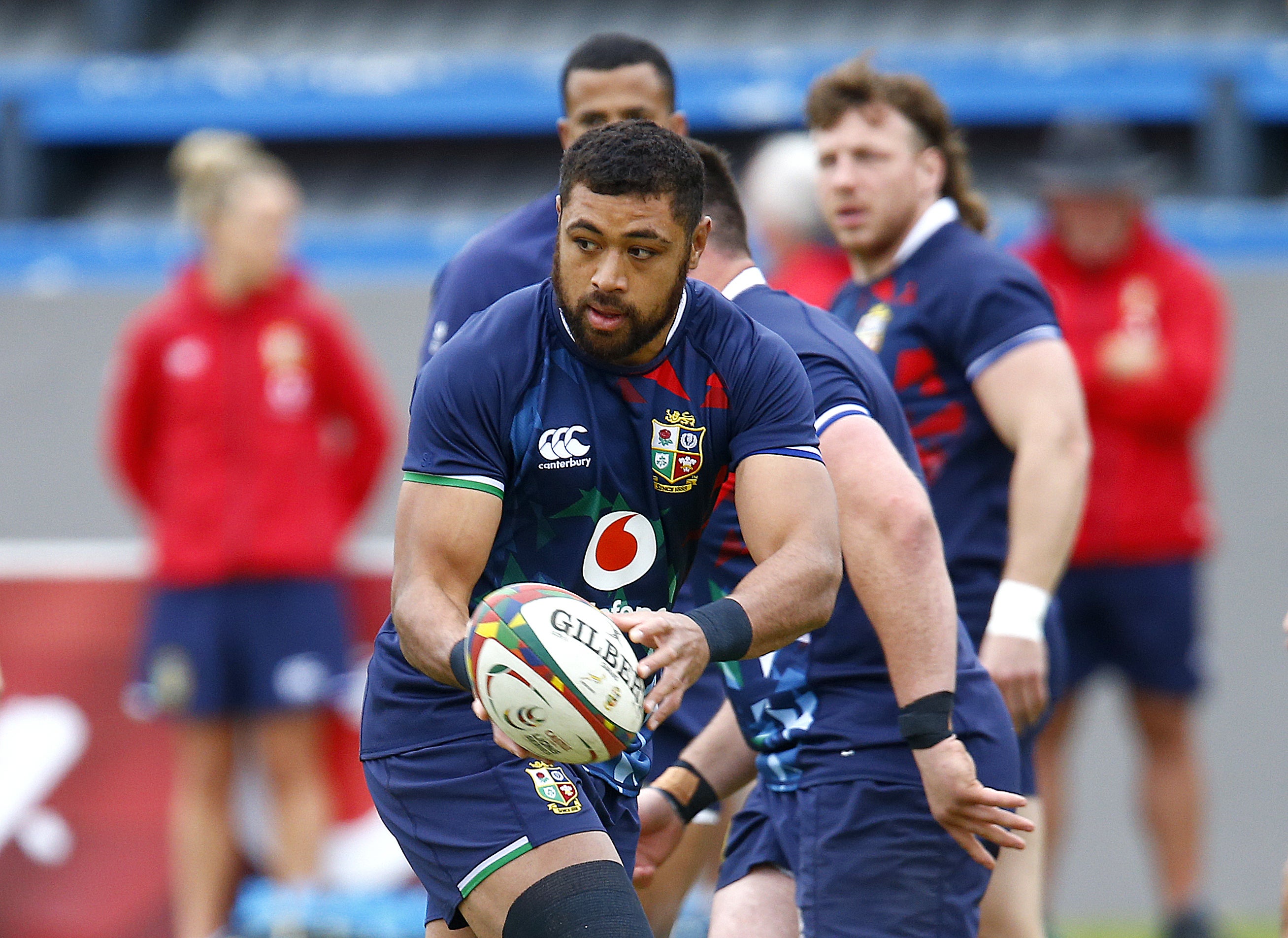 Taulupe Faletau training with the British and Irish Lions in South Africa (Steve Haag/PA)