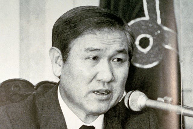 <p>Roh in 1987, the year before he entered office </p>