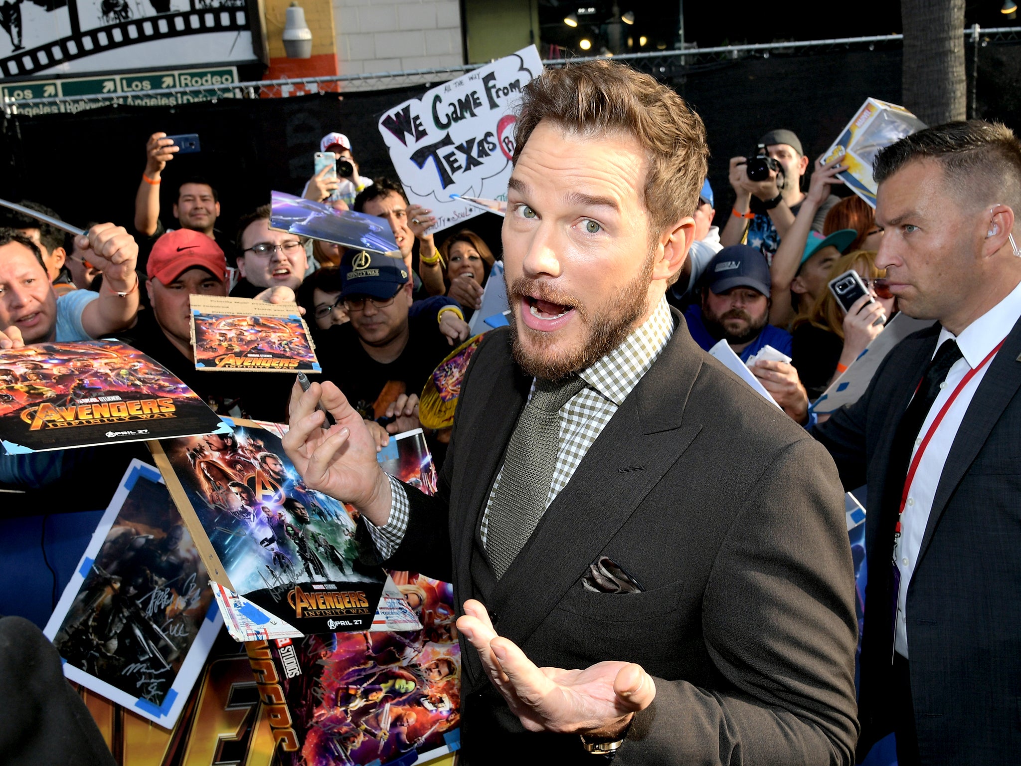 Chris Pratt at the premiere of Avengers: Infinity War in 2018