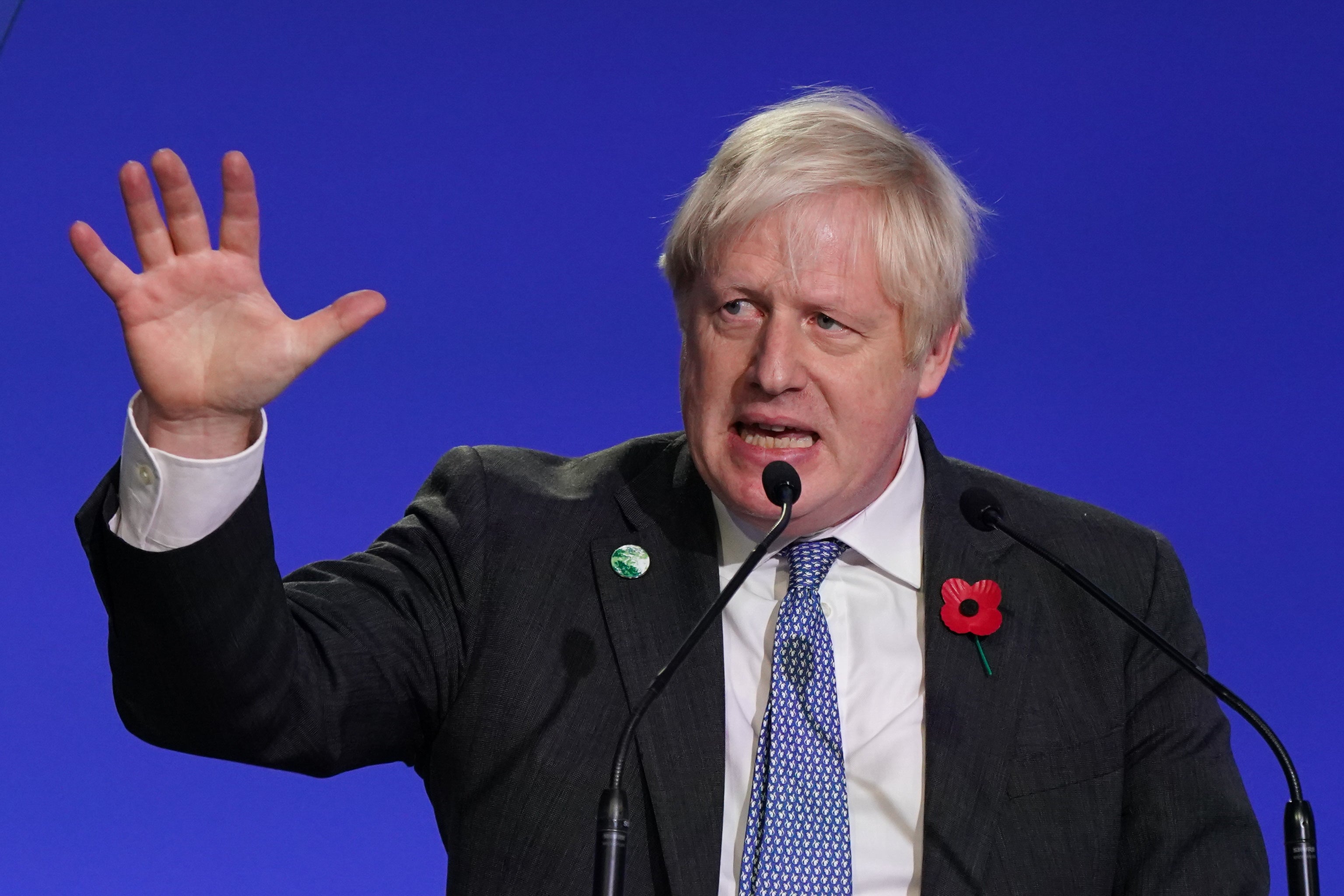 Boris Johnson at the climate summit on Tuesday