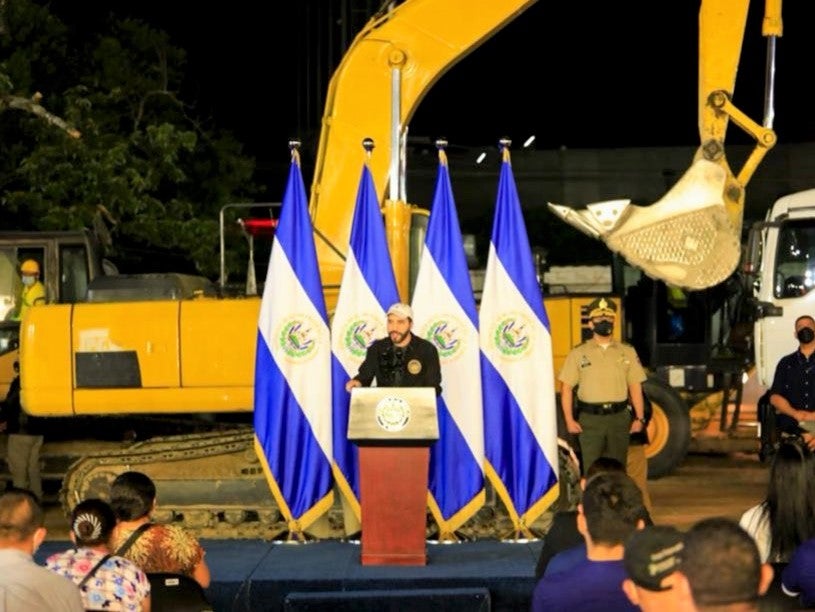 <p>El Salvador president Nayib Bukele laid the first stone of the country’s first public veterinary hospital on 1 November, 2021</p>