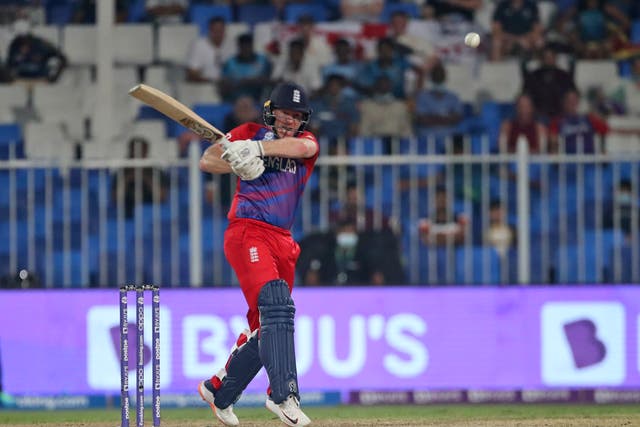 England captain Eoin Morgan made an important 40 off 36 balls against Sri Lanka (Aijaz Rahi/AP/PA)