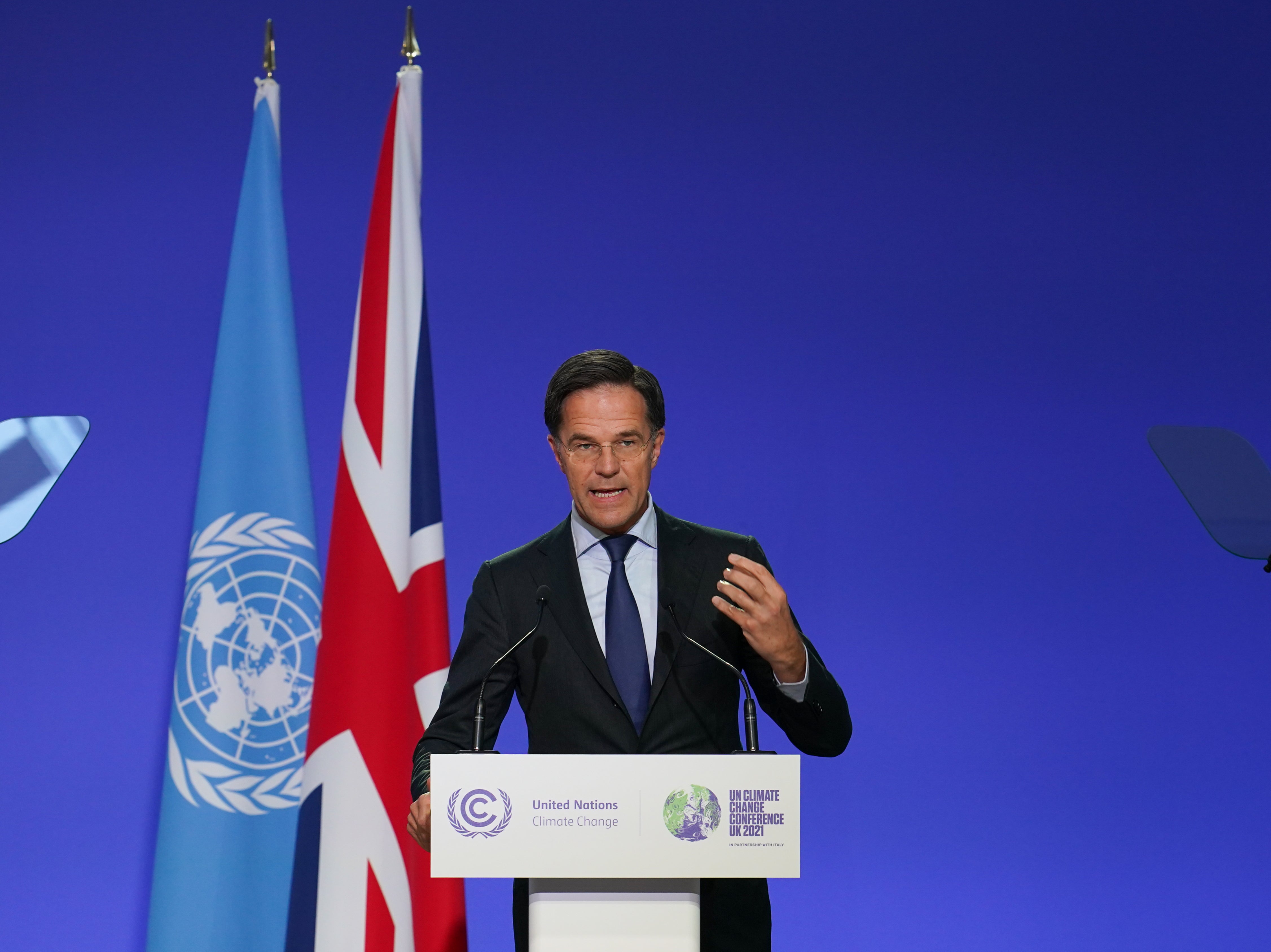 <p>Rutte is currently attending the UN Cop26 climate summit in Glasgow</p>
