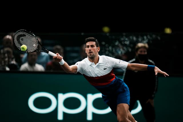 Novak Djokovic defeated Marton Fucsovics in Paris (Thibault Camus/AP)
