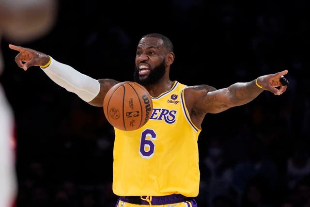 LeBron James led an immense second-half effort as the Los Angeles Lakers fought back to defeat the Houston Rockets in back-to-back games (Marcio Jose Sanchez/AP)