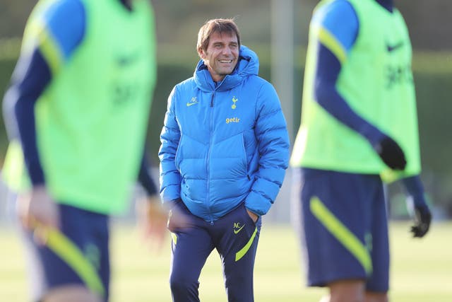 <p>Antonio Conte oversees training at Tottenham </p>