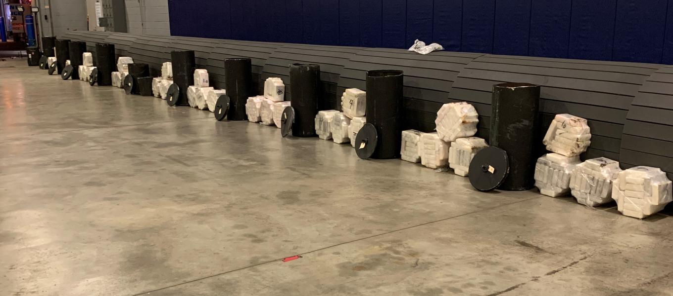 Two hauls of 460kgs of cocaine were discovered hidden in metal lawn rollers