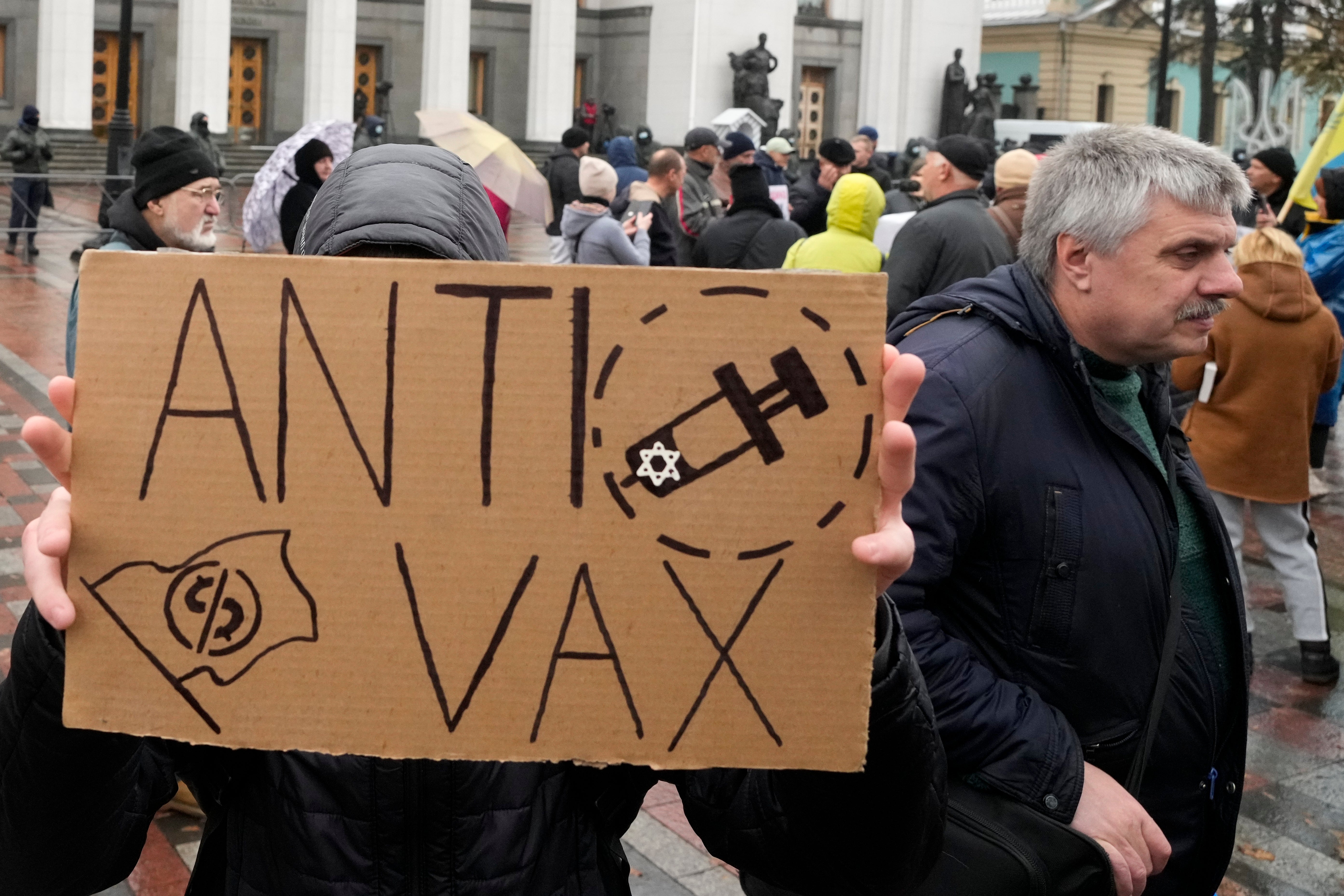 Virus Outbreak Ukraine Protest