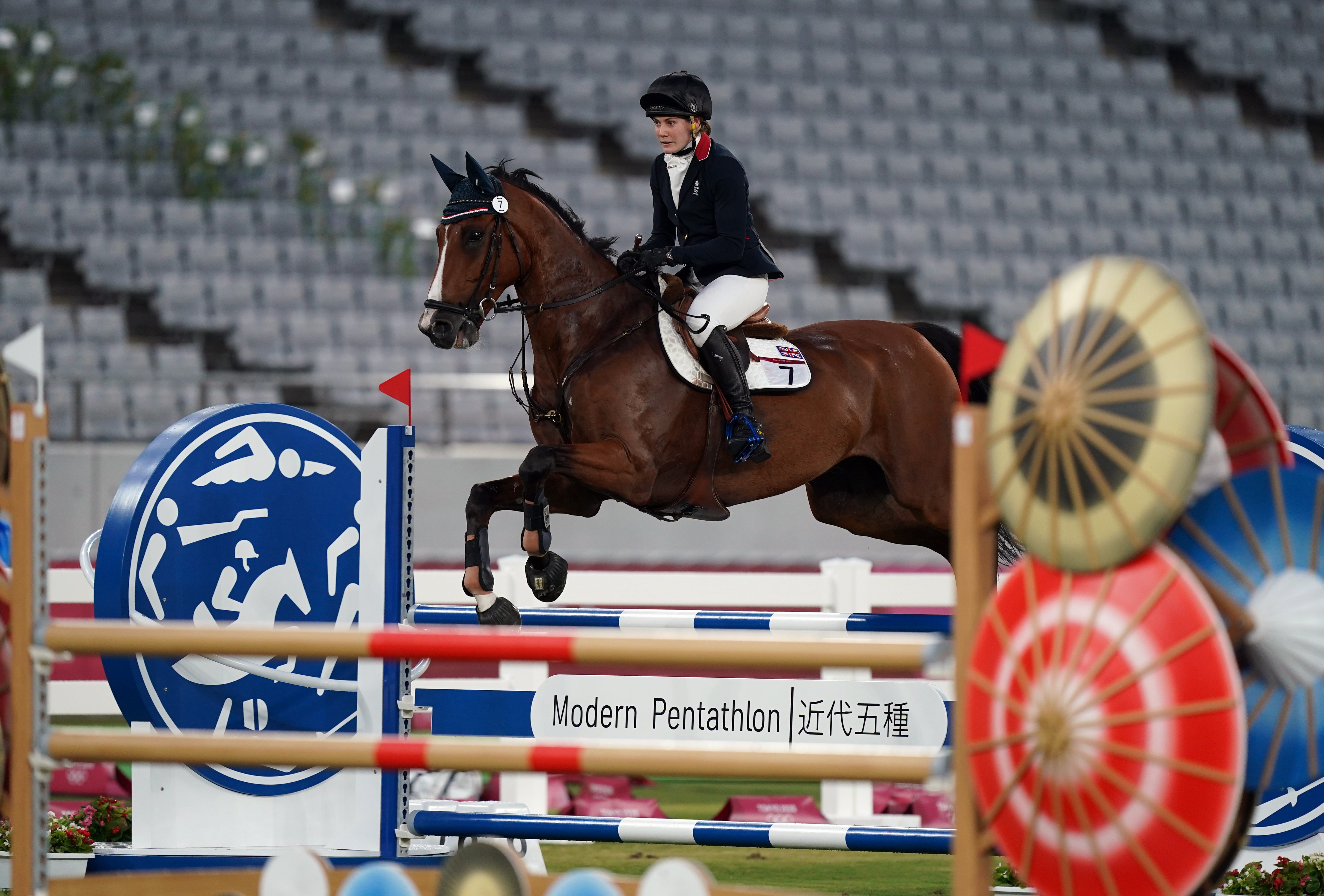 Kate French claimed Tokyo glory after a controversial horse riding section (Mike Egerton/PA)