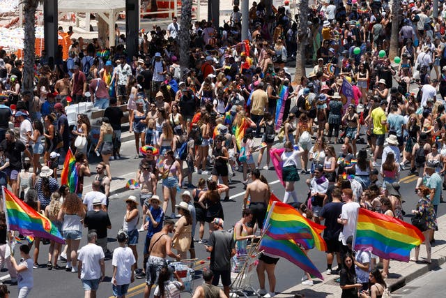 <p>Tel Aviv pride in August: Iranian hackers have been accused of releasing details about Israel’s LGBTQ+ community</p>