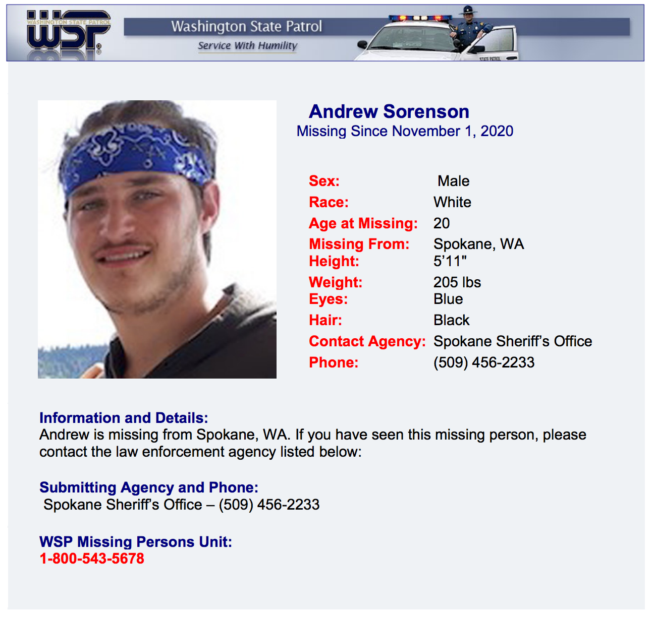 Andrew Sorensen was missing for a year before his body was found last month