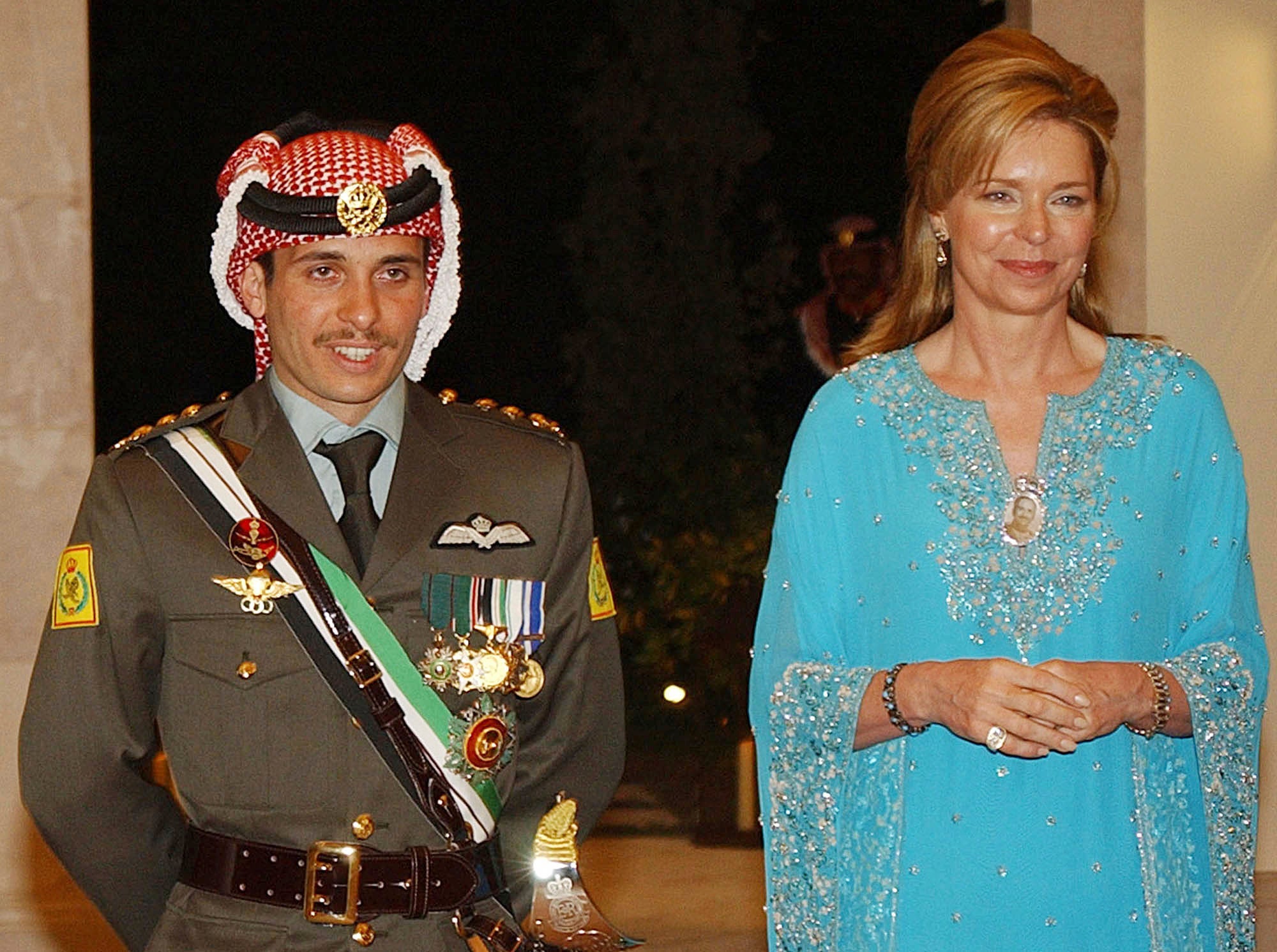 File image: Prince Hamzah with his mother, Queen Noor
