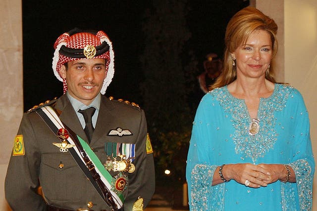<p>File image: Prince Hamzah with his mother, Queen Noor</p>