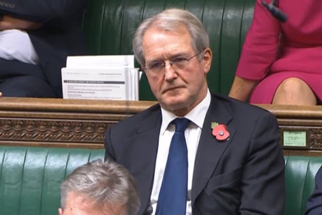 <p>Owen Paterson, listening to debate about whether he should be suspended </p>