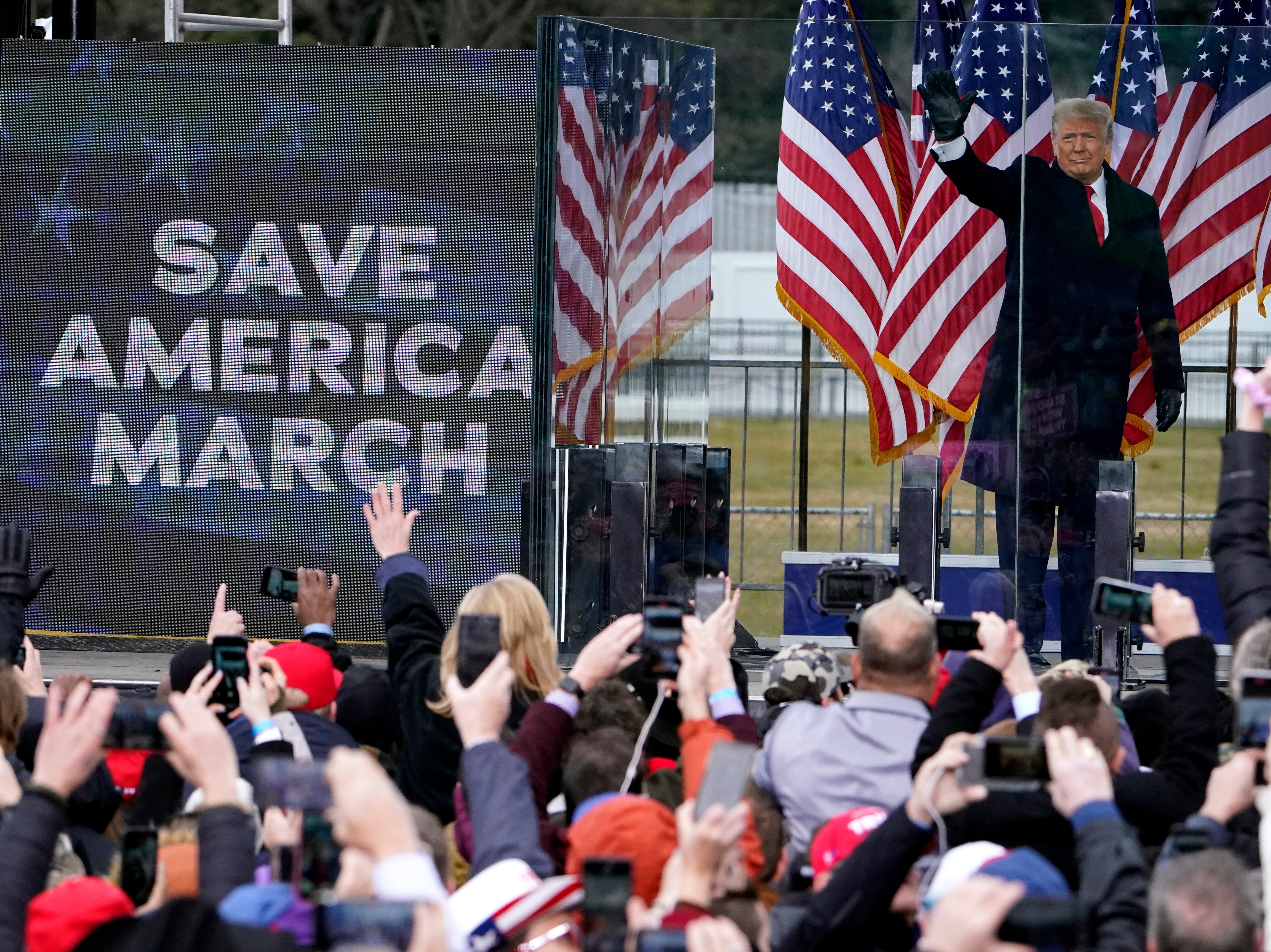 Donald Trump addresses supporters before the Capitol riot on 6 January 2021