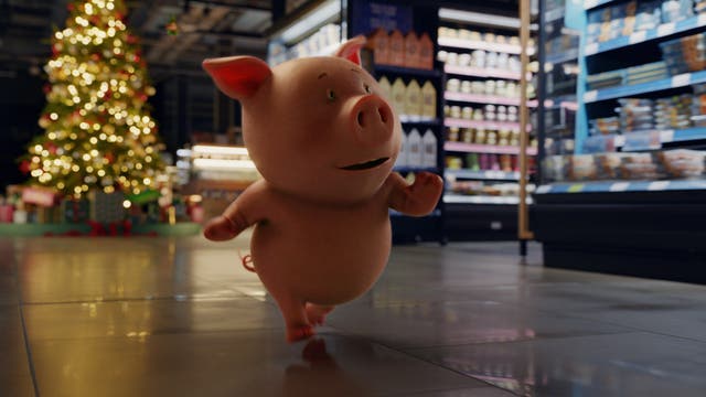 <p>Percy Pig appears in supermarket’s new Christmas advert</p>