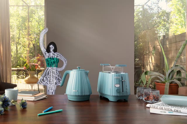 <p>Ogundehin has partnered with appliance manufacturer De’Longhi to launch its Ballerina collection of delicately fluted kettles and toasters</p>
