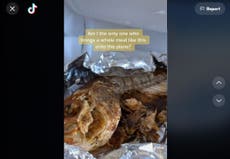 ‘No fly list, now’: TikTok star divides internet by tucking into whole fish on plane