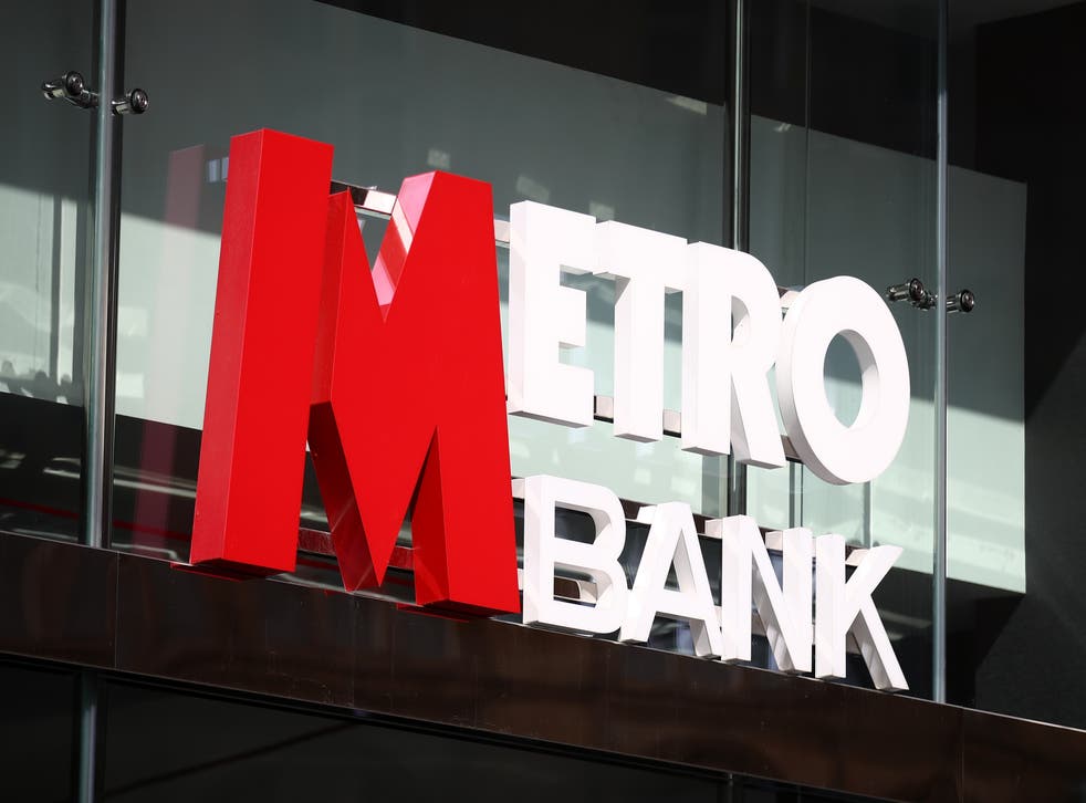 A Metro Bank branch as the bank has become the target of takeover interest from private equity firm Carlyle (Tim Goode/PA)