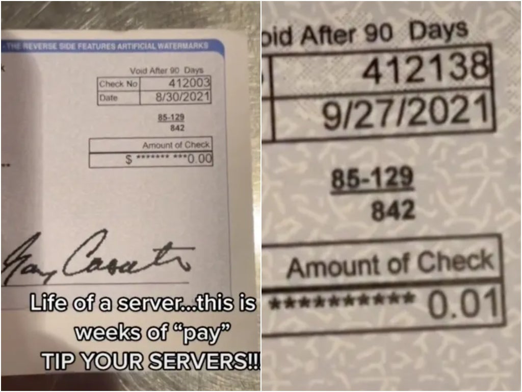 Server gets paid one penny for six weeks of work