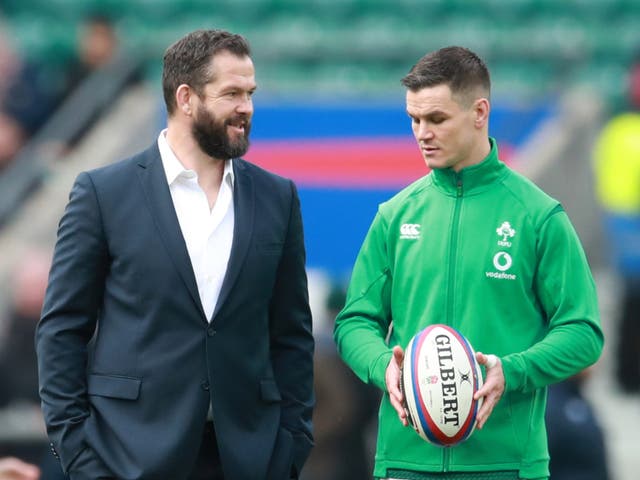 <p>Andy Farrell, left, has named a 37-player squad for the 2022 Six Nations captained by Johnny Sexton </p>