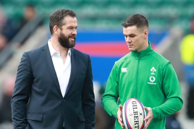 <p>Andy Farrell, left, has named a 37-player squad for the 2022 Six Nations captained by Johnny Sexton </p>