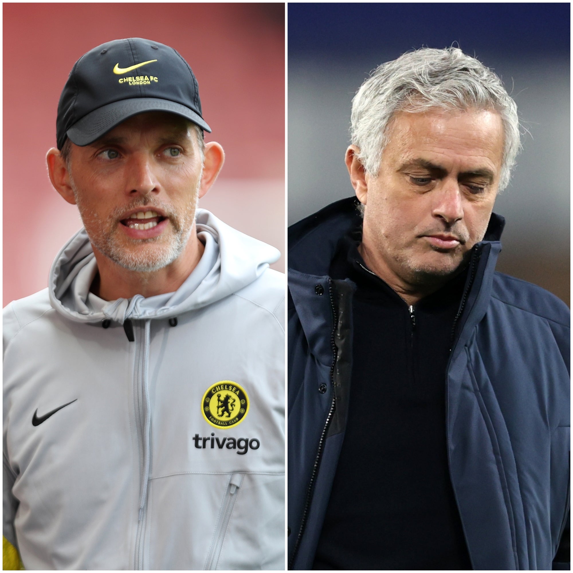 Thomas Tuchel and Jose Mourinho (Clive Brunskill/Kieran Cleeves/PA)