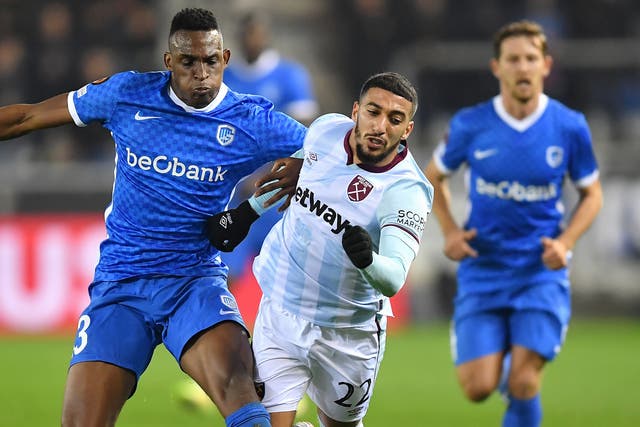<p>Said Benrahma scored both of West Ham’s goals in their draw at Genk</p>