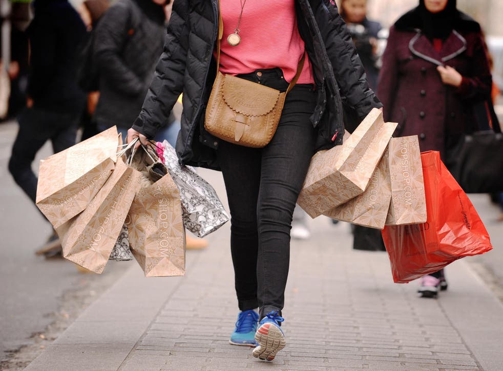 Total UK footfall was down by 13.7% in October compared with two years ago (PA)