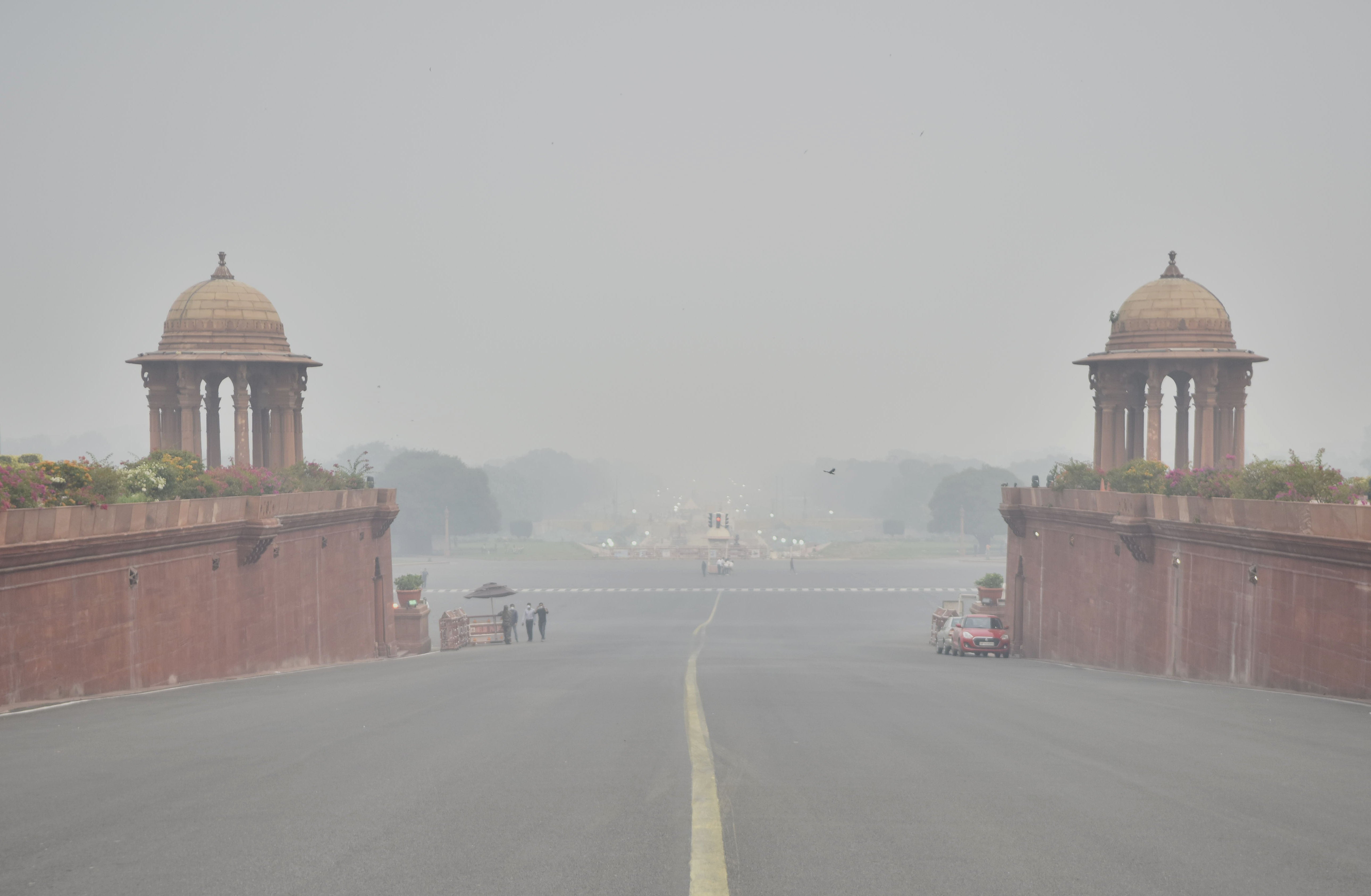 File: A view of the Rajpath in central Delhi amid smoggy conditions ahead of the Hindu festival of Diwali