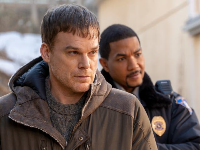 <p>Michael C Hall and Alano Miller in the revival series ‘New Blood’</p>