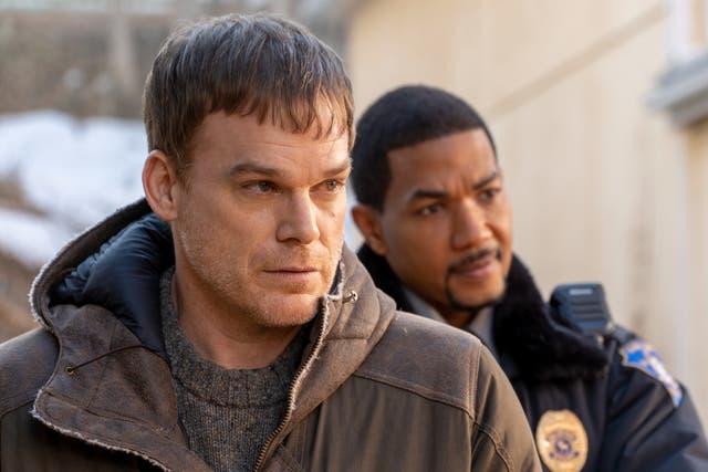 <p>Michael C Hall and Alano Miller in the revival series ‘New Blood’</p>