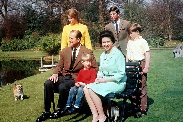 <p>The Queen and Prince Philip with their children in April 1968</p>