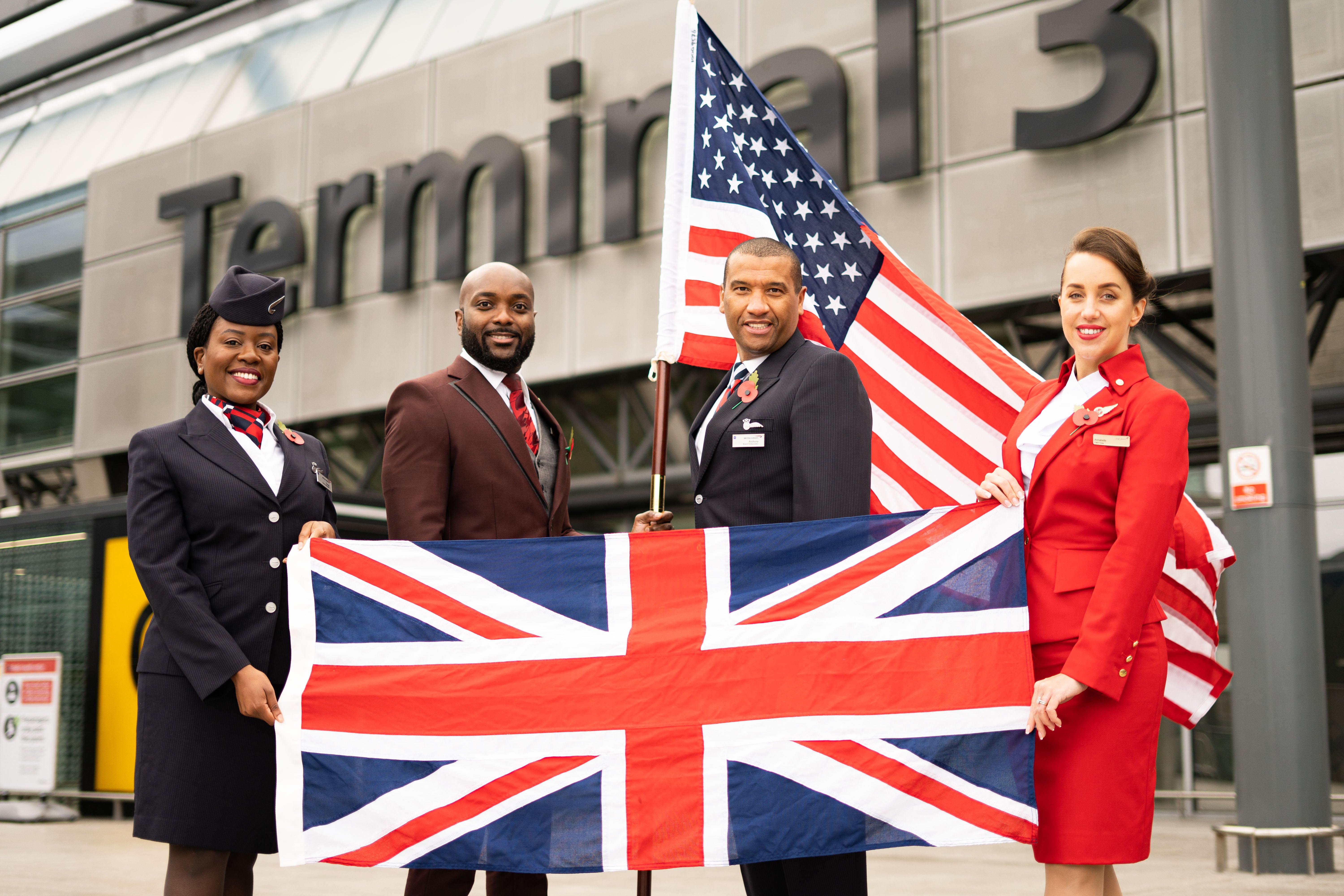 Virgin and BA crew at Heathrow terminal 3
