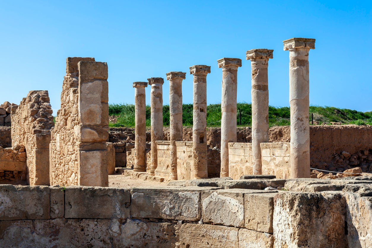 Roman columns in Paphos, Cyprus