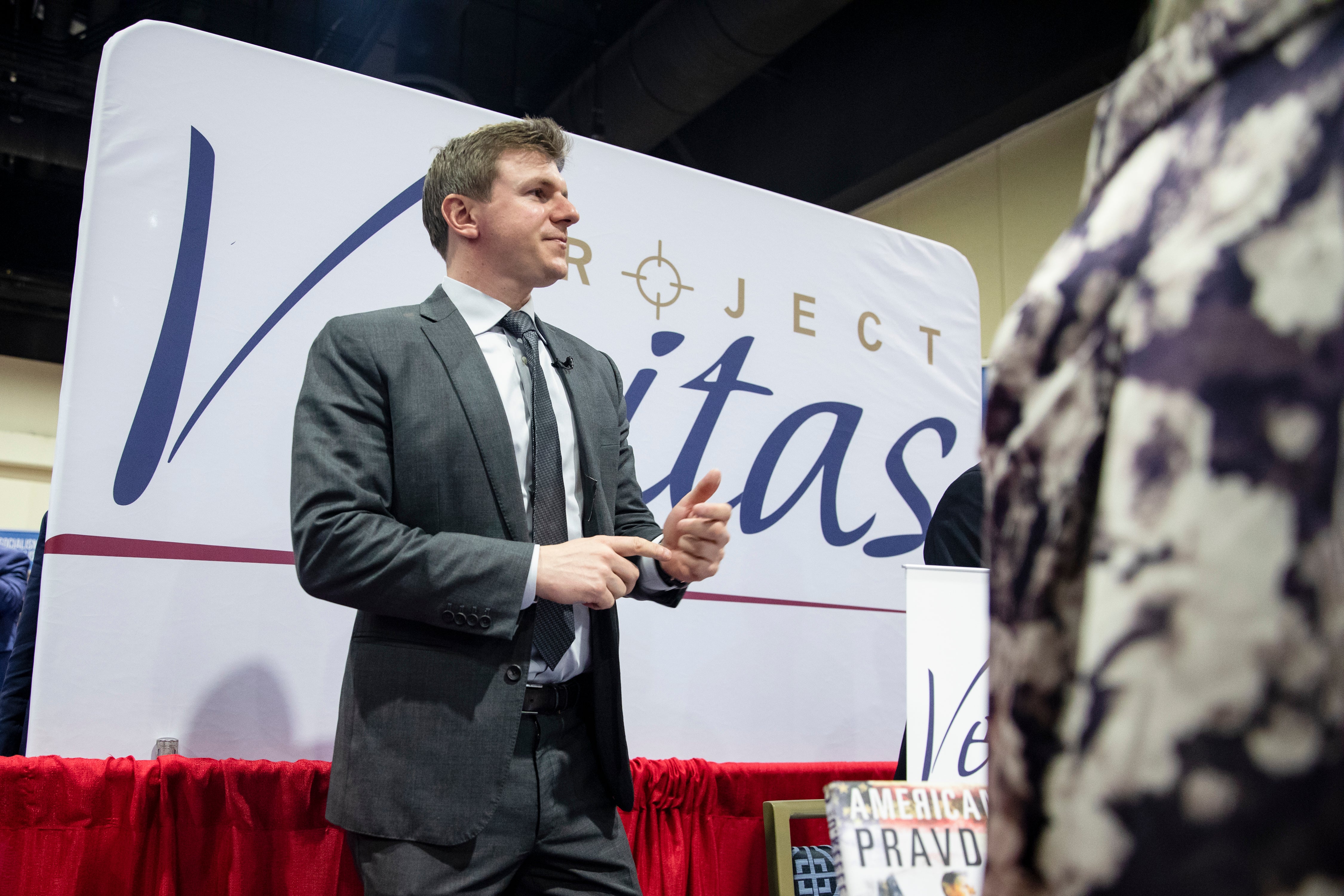 James O'Keefe, an American conservative political activist and founder of Project Veritas, meets with supporters during the Conservative Political Action Conference 2020 (CPAC) hosted by the American Conservative Union on February 28, 2020 in National Harbor, Maryland