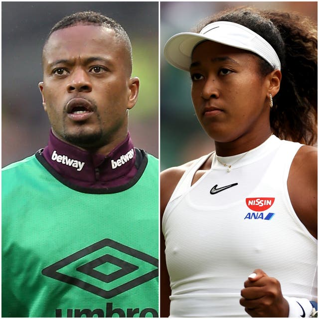 Patrice Evra and Naomi Osaka (PA)